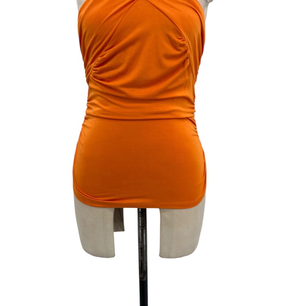 Veronica Beard Leyla Top‎ Halter Neck Sleeveless Jersey Orange Size XS - Picture 5 of 14